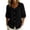 Black, variant on Womens 2026 Summer Cotton Linen Blouse Peter Pan Collar Half Sleeve Puff Cuff Button Down Casual Work Shirt