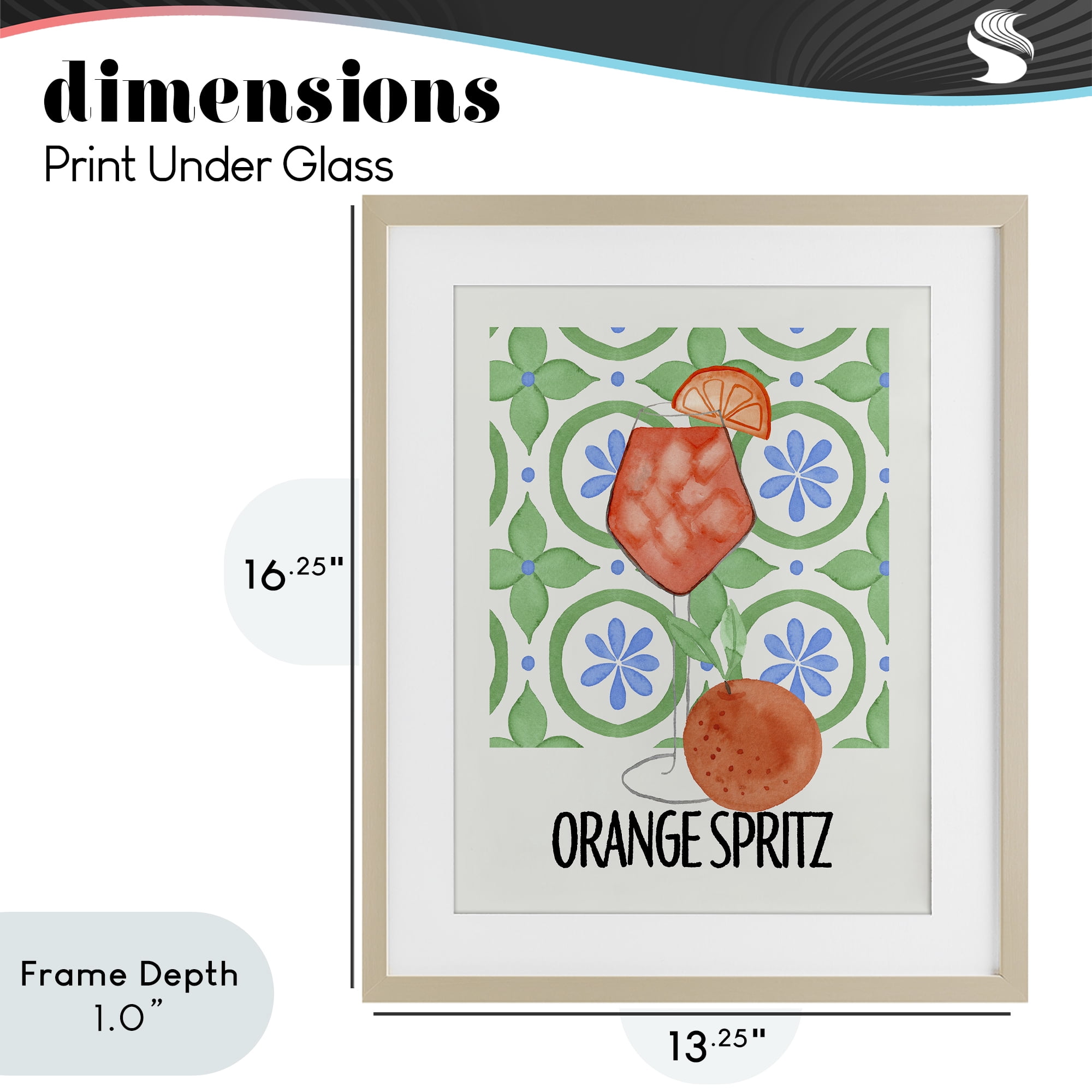 Stupell Industries Orange Spritz On My Mind Birch Framed Print Under Glass, design by Nina Jacobs