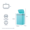 thumbnail image 5 of Nine Stars Automatic Bathroom Trash Can, 3.2 Gallon Plastic Motion Sensor Garbage Bin with Soft Close Lid, Teal, 5 of 7