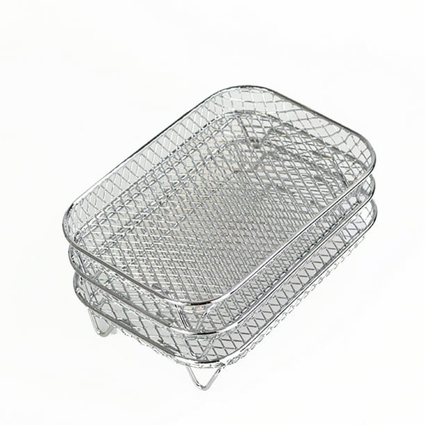 Air Fryer Rack Tray，Stainless Steel Grill Basket Mesh Basket, Nonstick