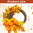 thumbnail image 5 of Fall Wreath Autumn Thanksgiving Decoration Artificial Floral Wreaths with Daisy Acorns Pumpkins Farmhouse Harvest Wreath for Home Front Door 18" Design3, 5 of 8