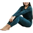thumbnail image 7 of ToBeInStyle Women's Soft Velvet Long Sleeve Top and Bottom Thermal Set, 7 of 7