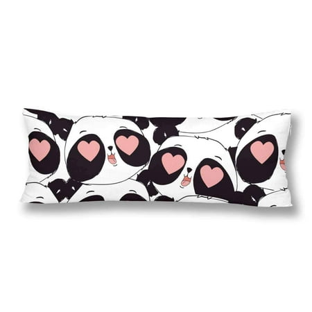 Bear Body Pillow ABPHOTO Cute Animal Panda Bear Pattern Body Pillow Covers Case Pillowcase 20x60 inch Couch ()