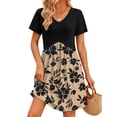 thumbnail image 4 of Fantaslook Summer Dresses for Women Casual Short Sleeve V Neck Babydoll Dress Fashion Vacation Mini Dress with Pockets, 4 of 7