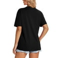 thumbnail image 4 of ZQUUVOU Women's Cotton T-Shirts Solid Color Summer Short Sleeve V-Neck Top(Black,2XL), 4 of 4