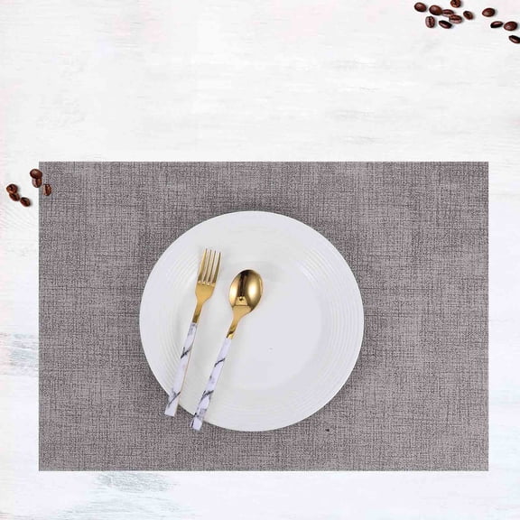 LOLIPPYY Set of 6 Grey Double-Sided Placemats for Dining Table, and
