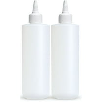 BRIGHTFROM Condiment Squeeze Bottles, 12 OZ Empty Squirt Bottle with Twist Top Cap, Leak Proof - Great for Ketchup, Mustard, Syrup, Sauces, Dressing, Oil, Arts and Crafts, BPA FREE Plastic - 2 PACK