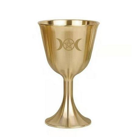 

Julam Altar Chalice - Vintage Pentagram Altar Goblet Chalice - Solid Brass Chalice Cup Craft Decoration for Weddings Home Decor Blessings Cup