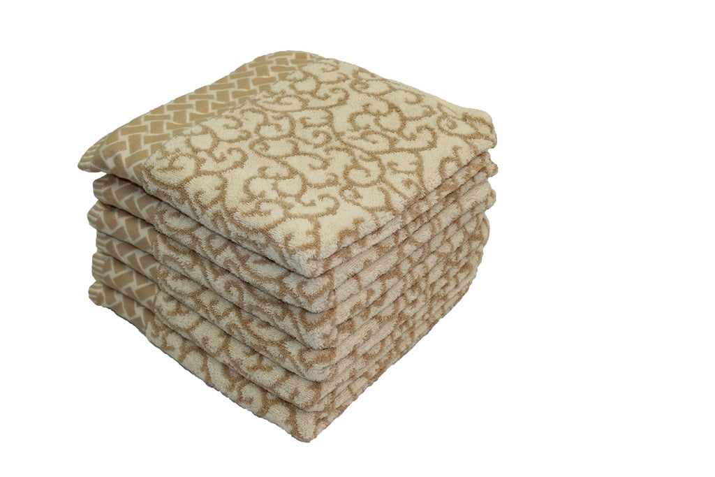 Hand Towels Super Soft & Absorbent, 100 Terry Cotton, Set of 6, 20