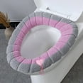 thumbnail image 4 of Apmemiss Elongated Toilet Seat Cover, Soft Knitted Toilet Seat Cushion with Handles, Winter Warm Toilet Ring for Round & Rectangular Toilets, Machine Washable Fabric, 4 of 7