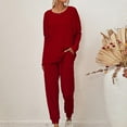thumbnail image 3 of Holiday Gift Sets! Pejock Women Loose Casual Two-Piece Sets Matching Lounge Sets Oversized Long Sleeve Shirt Blouse and Pants Set Loungewear Pajama Sets with Pocket, 3 of 5