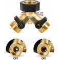 thumbnail image 4 of Y Connector Garden Hose Splitter, Premium Brass Garden Hose Adapter for Home Garden Use, Independent Switch, Pressure Resistant, Leak-Free, Versatile for Multiple Activities, 4 of 5