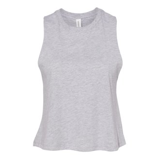 Bella + Canvas Women's Cropped Racerback Tank - Heather Mauve, Soft Relaxed Fit, Perfect For Casual Wear