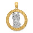 thumbnail image 1 of 14K Rhodium Plated Yellow Gold Rhodium Plated St Christopher Pendant, 1 of 2
