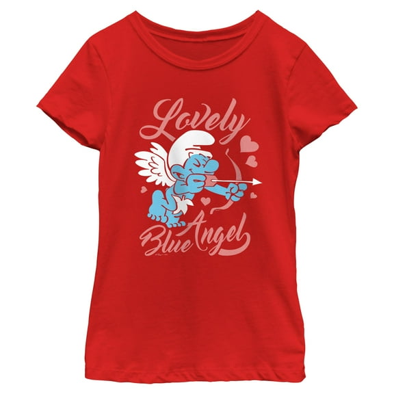 Girl's The Smurfs Lovely Blue Angel Graphic T-Shirt