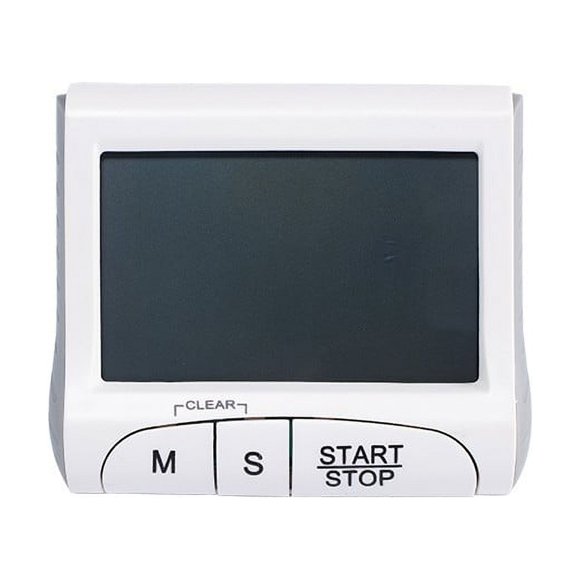 Large Display Kitchen Timer, Bold Digits, Loud Alarm, Magnetic Kickstand - White