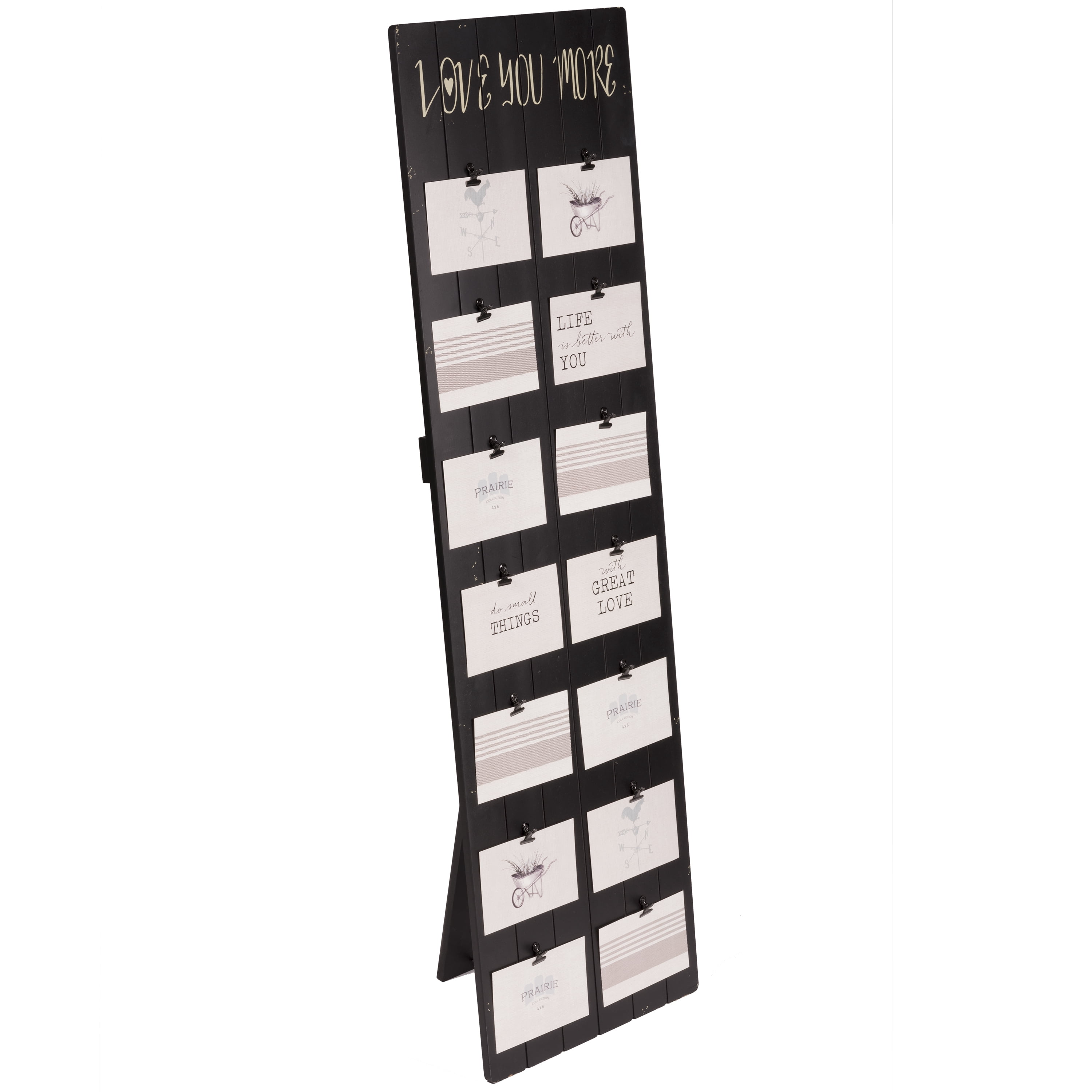 Prinz "Love You More" Standing Easel Collage Picture Frame for Fourteen 4x6-inch Photos, Black