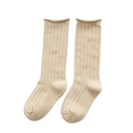 

ELENXS Winter Autumn Kids Children Solid Color Socks Candy Color Baby Long Sockings