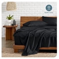 thumbnail image 2 of Twin XL Sheet Set - 1800 Ultra-Soft Microfiber Twin Extra Long Sheets - Double Brushed - Deep Pockets - Easy Fit - Soft - 3 Piece Set - Bed Sheets (Twin XL, Heathered Black), 2 of 8