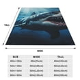 thumbnail image 3 of Fotbe 3D Realistic Shark Manta de Franela Acolchonada con Estampado, Súper Suave y Esponjosa, Extra Grande para Sofá, Cama, Uso Todo el Año-50"x40", 3 of 7