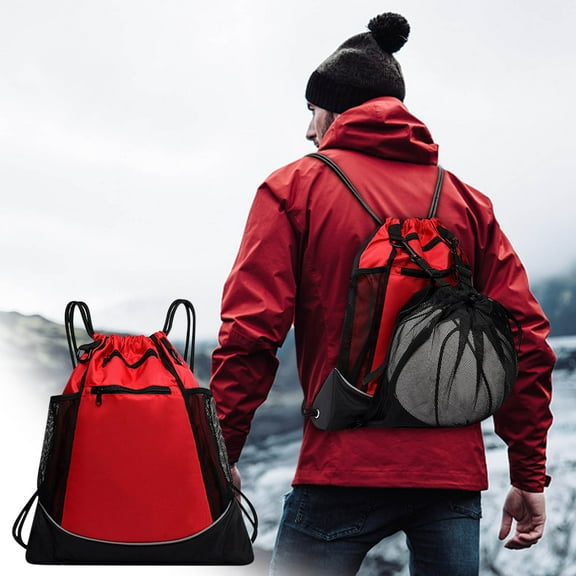 SPOORYYO Basketball Training Bag - Multifunctional Sports Drawstring Backpack, Convenient Carryall for Gear and Equipment