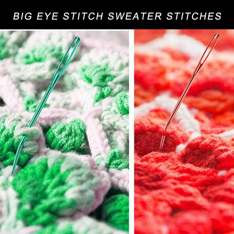 Blunt eye yarn weaving tapestry needle - set of 4 - two colors