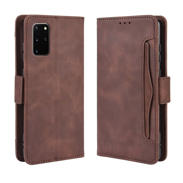 Case for Samsung Galaxy S20 Cover Adjustable Detachable Card Holder Magnetic closure Leather Wallet Case - Brown