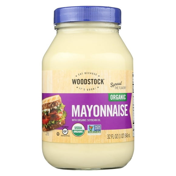 Woodstock Organic Mayo with Organic Soybean Oil 32 fl oz Pack of 3
