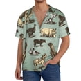 thumbnail image 1 of Fotbe Vintage Farm Animals Camisa Estampada de Manga Corta para Hombre, Casual de Verano, Estilo Playero, Sin Arrugas-4X-Large, 1 of 5