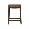 thumbnail image 2 of Linon Claridge Counter Stool Gray Woven Padded Seat Wood Frame in Rustic Brown, 2 of 9