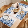 thumbnail image 5 of Blue Flower Placemats Set of 2, Spring Vintage Botanical Plant Abstract Art Watercolor Non-Slip Place Mats Washable Table Mats for Kitchen Dining Table Decorations Indoor/Outdoor, 5 of 9