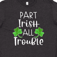 thumbnail image 4 of Inktastic Part Irish All Trouble St. Patrick's Day with Green Clovers Youth T-Shirt, 4 of 5