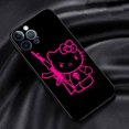 thumbnail image 3 of Funda de silicona para iPhone, carcasa negra, Hello Kitty, rosa, Kitty, blanco, 15, 14, SE, 13 Pro, 8, 7 Plus, 6s, XR, 11, XS, X, 12, Mini, 14 Pro Max, 3 of 5