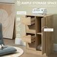 thumbnail image 4 of HOMCOM Freestanding Storage Cabinet, Bathroom Floor Cabinet with 4 Drawers and Door, Oak, 4 of 9