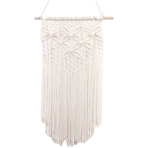 Leodye 1PCS Cotton Rope Wall Tapestry Hand Woven Fringe Hanging Decor for Bedroom Living Room Wedding Background Layout -31.49*15.74in
