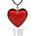 thumbnail image 3 of Glass Heart Pendant Necklace Colorful Heart Pendant Black Rope Necklace Jewelry Clavicle Chain for Women Men Birthday, 3 of 7