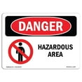 thumbnail image 1 of SignMission OS-DS-A-1824-L-1305 Signal de Danger d'Osha 18 x 24 Po - Zone Dangereuse, 1 of 1