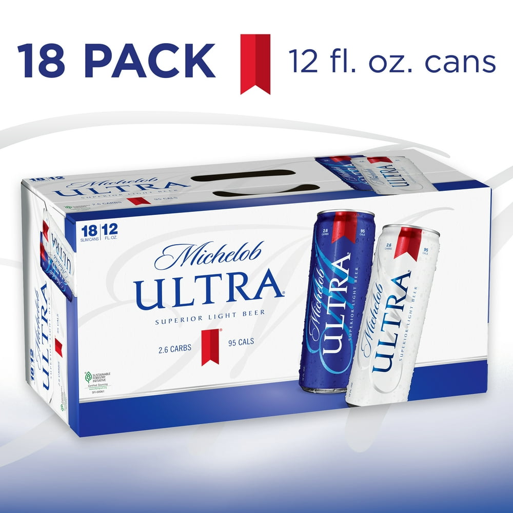 Michelob ULTRA Light Beer, 18 Pack Beer, 12 FL OZ Cans, 4.2 ABV