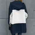 thumbnail image 6 of IROINNID Women's Mid-Long Overcoat Contrast Color Long Sleeve Color Blocking Waterproof Outdoor Sports Casual Jacket, Navy, 6 of 6