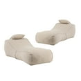 thumbnail image 2 of Christopher Knight Home 71" Outdoor Bean Bag Lounge Chair with Pillow, Weather-Resistant Fabric, Dark Beige, Set of 2, 2 of 10