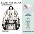 thumbnail image 5 of White Cartoon Christmas Dinosaurs Sweaters Cute School Backpack Bag for School with Padded Back and Adjustable Shoulder Straps 15.25"x11.5"x5.25", 5 of 5