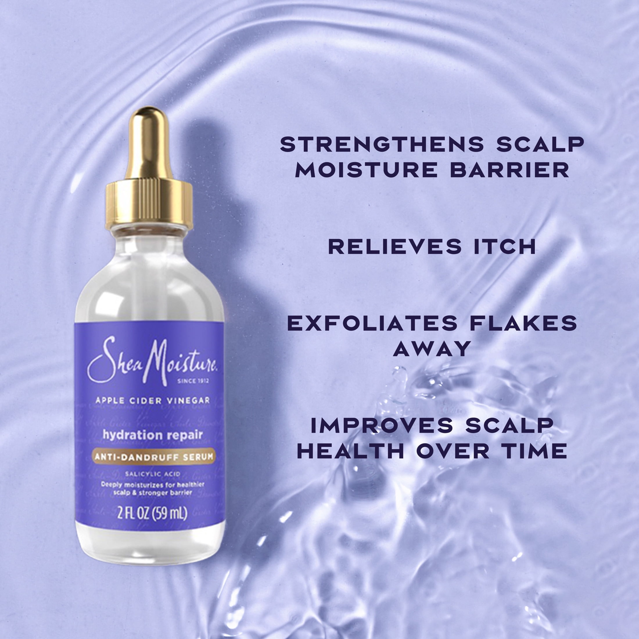 SheaMoisture Scalp Repair & Hydrate Anti-Dandruff Serum With Salicylic Acid and Scalp Repair Technology Deeply Hydrates and Improves Scalp Health as it Reduces Flakes and Itch, 2 fl oz