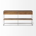 thumbnail image 2 of Brown Wood and Silver Metal Frame with 2 Drawer and Sideboard, 2 of 3