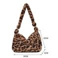 thumbnail image 3 of Bolso de mano grande para mujer con estampado retro de felpa para hombro y axilas (H), 3 of 5