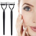 thumbnail image 1 of 2 Pcs Steel Needle Eyelash Brush Metal Eyelash Curler Eyelash Separator Semi-Curved Eyebrow Brush Grafting Implant Eyelash Combing Tool Mascara Assist, 1 of 5