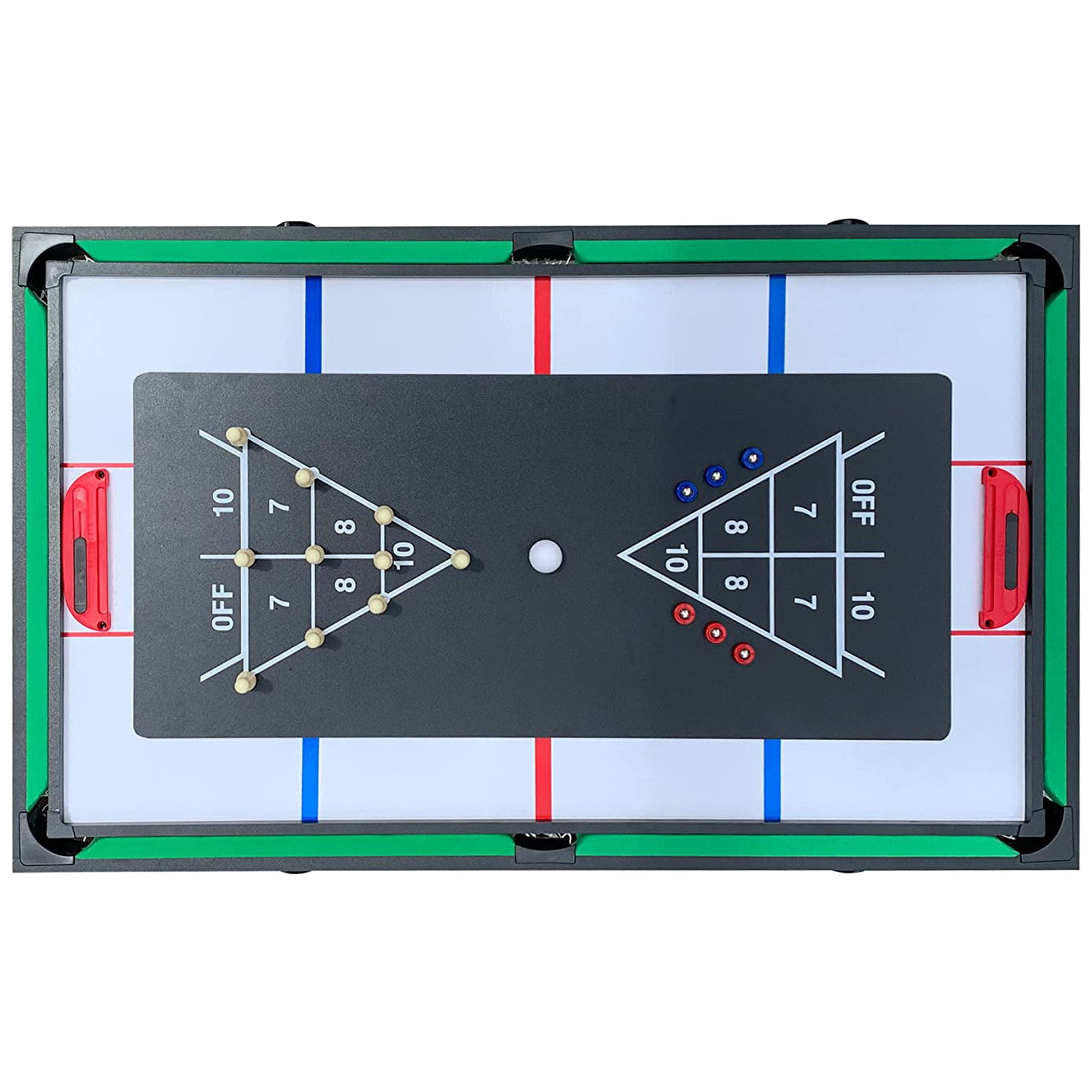 KICK Pentacle 55″ 5-in-1 Multi Game Table (Black) - Combo Game Table Set - Foosball, Billiards/Pool, Push Hockey, Shuffleboard and Bowling for Home, Game Room, Friends and Family!