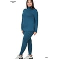 thumbnail image 2 of Zenana Women's Soft Fabric Mock Neck Long Sleeve Top & Leggings - 2 Pieces Tracksuit Set, 2 of 5