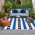 thumbnail image 2 of Coastal Turtle Outdoor Rug for Patio/Deck/Porch, Non-Slip Large Area Rug 5 x 8 Ft, Blue Stripe Navy White Geometric Ocean Indoor Outdoor Rugs Washable Area Rugs, Reversible Camping Rug Carpet Runner, 2 of 8