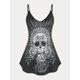 thumbnail image 1 of Tank Top de Talla Extra con Estampado de Rosa de Calavera Rosegal  Camisetas sin mangas de talla grande, 1 of 5