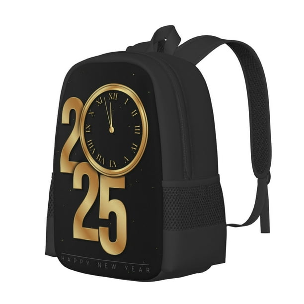 Fotbe 2025 Happy New Year Mochila para Hombre y Mujer - Tela Oxford 600D Resistente - Mochila Impermeable de Gran Capacidad para Escuela, Viajes y Senderismo
